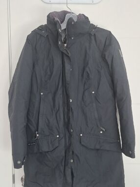 Columbia Women's Black Hooded Field Coat Down Filling